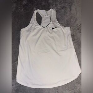 Nike Women's White Tank Top with Black Logo